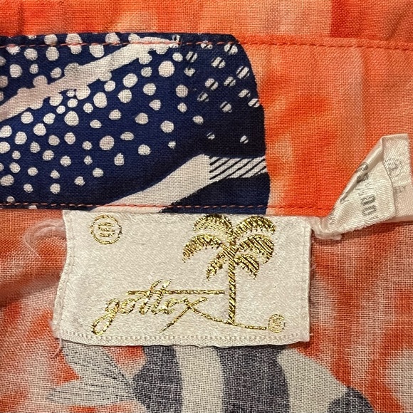 VTG Gottex Hawaiian Tropical Fish Long Sleeve Shirt Blouse Coral S - Picture 6 of 6